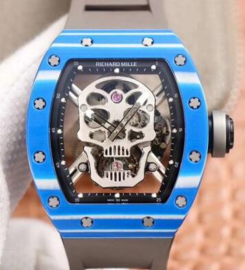 Replica Richard Mille RM 052 Blue Ceramic skull Watch